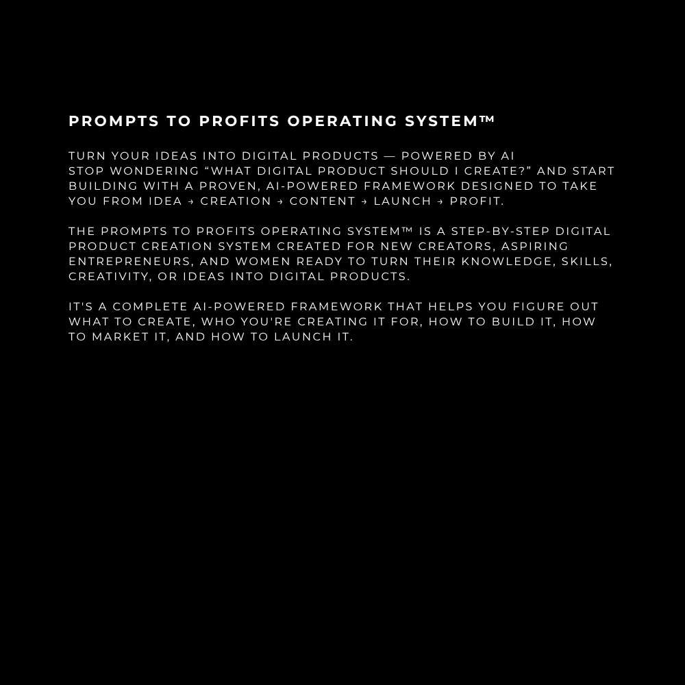 ASR Creative Studio- Prompts to Profits Operating System