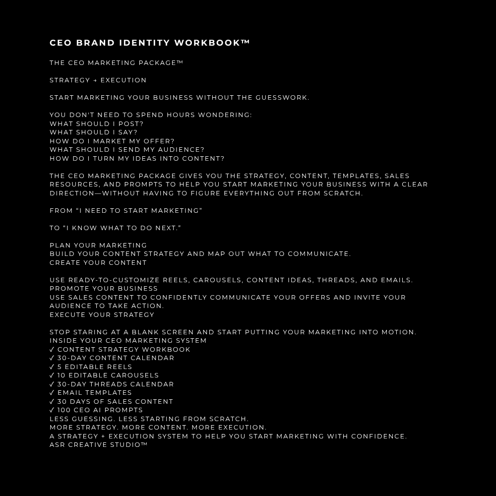 ASR Creative Studio- CEO Marketing System