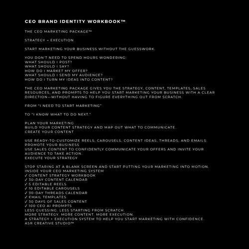 ASR Creative Studio- CEO Marketing System